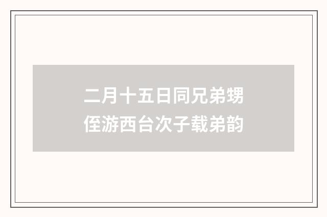 二月十五日同兄弟甥侄游西台次子载弟韵