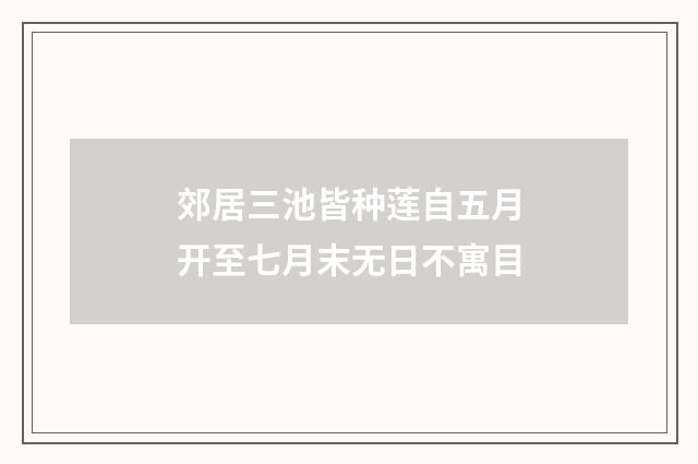郊居三池皆种莲自五月开至七月末无日不寓目