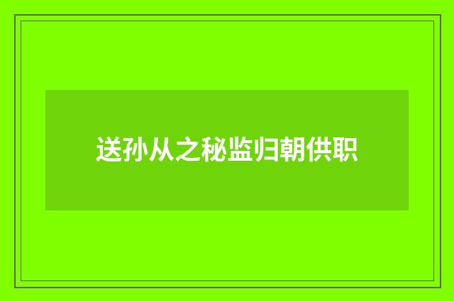 送孙从之秘监归朝供职