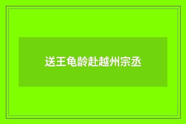 送王龟龄赴越州宗丞