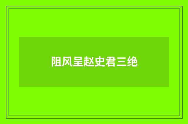 阻风呈赵史君三绝