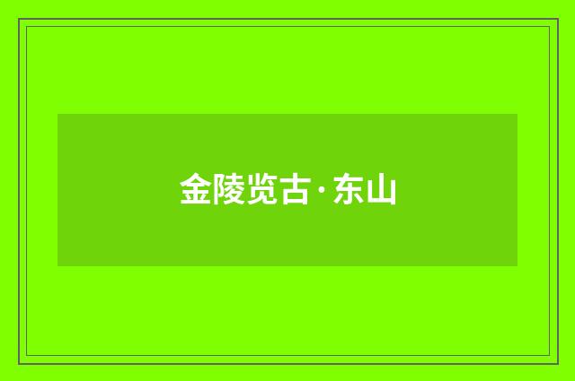 金陵览古·东山
