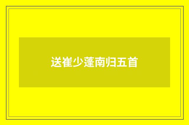 送崔少蓬南归五首
