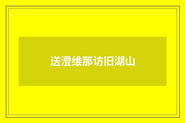 送澄维那访旧湖山