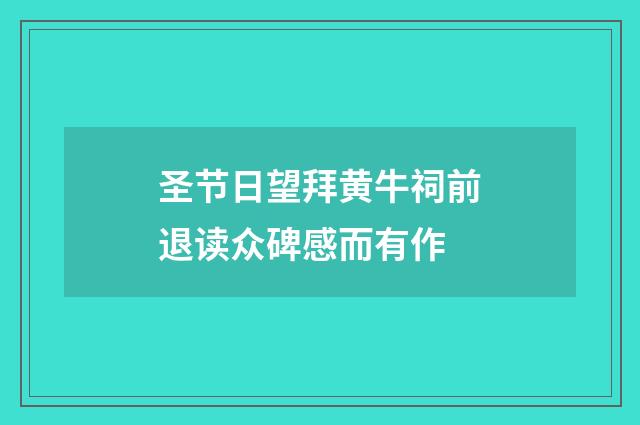 圣节日望拜黄牛祠前退读众碑感而有作