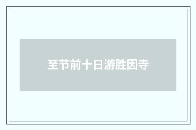 至节前十日游胜因寺