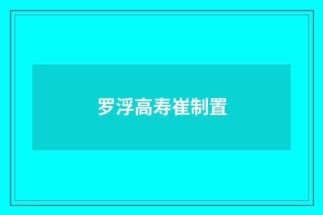 罗浮高寿崔制置