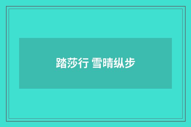 踏莎行 雪晴纵步