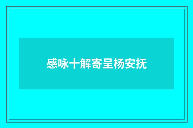感咏十解寄呈杨安抚
