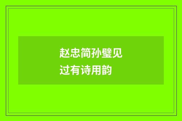 赵忠简孙璧见过有诗用韵