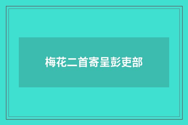 梅花二首寄呈彭吏部