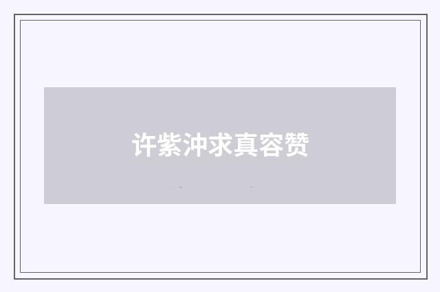 许紫沖求真容赞