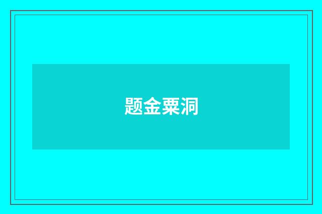 题金粟洞