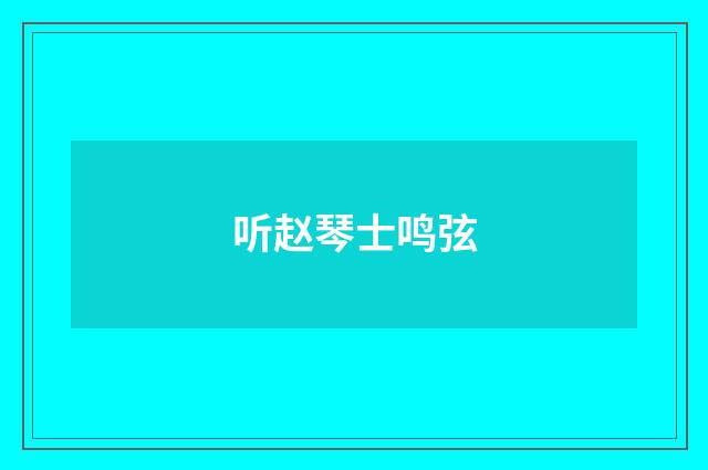 听赵琴士鸣弦