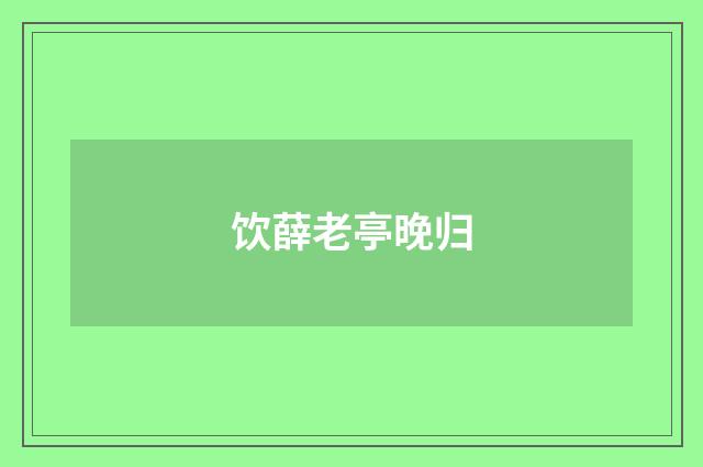 饮薛老亭晚归