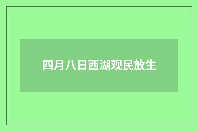 四月八日西湖观民放生