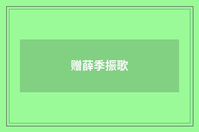 赠薛季振歌