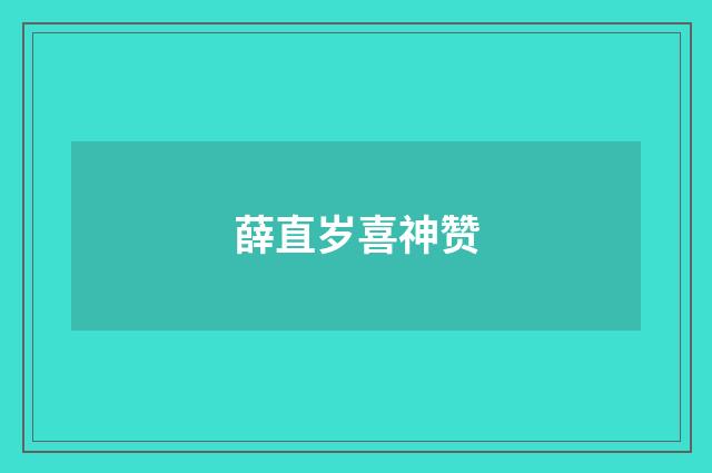 薛直岁喜神赞