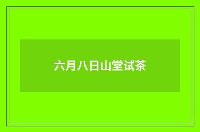 六月八日山堂试茶