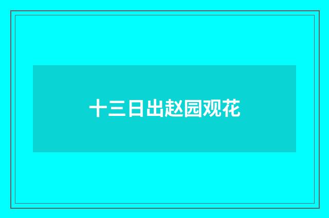 十三日出赵园观花