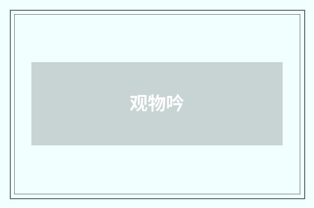 观物吟