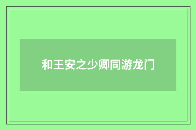 和王安之少卿同游龙门