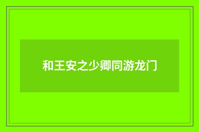 和王安之少卿同游龙门