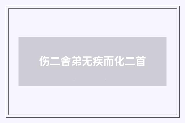 伤二舍弟无疾而化二首