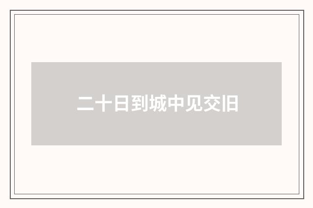 二十日到城中见交旧