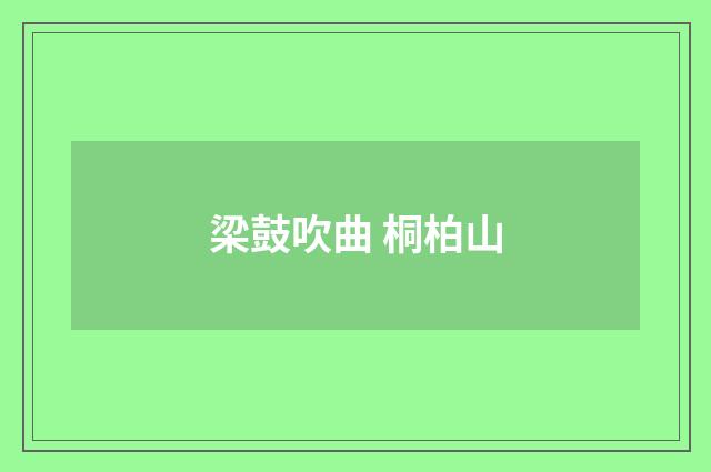 梁鼓吹曲 桐柏山