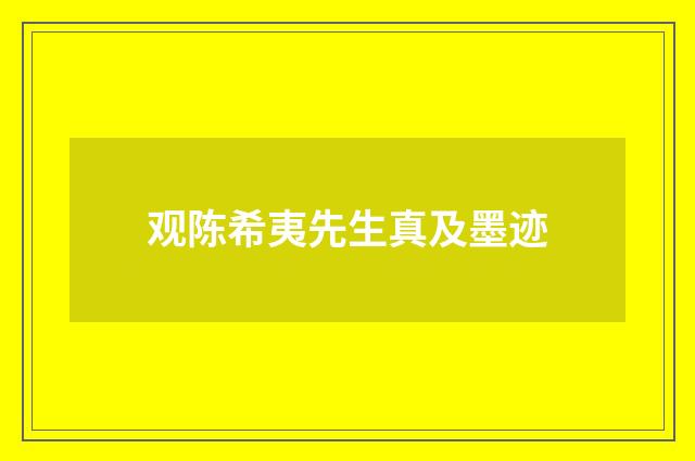 观陈希夷先生真及墨迹