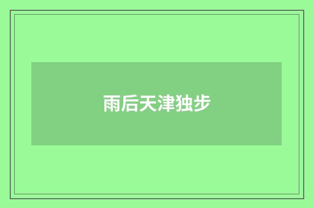 雨后天津独步