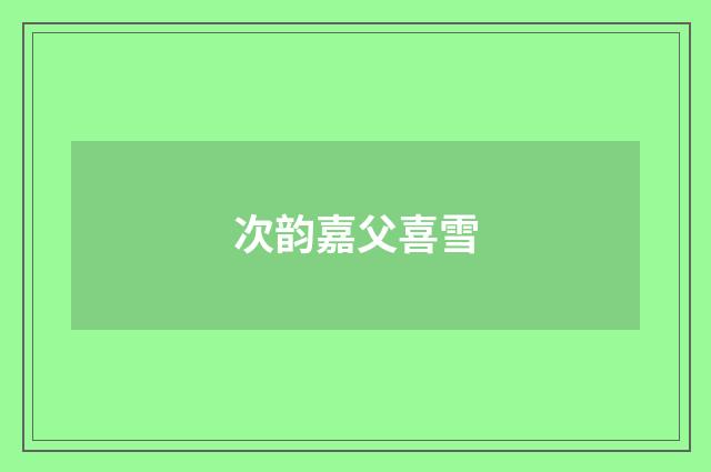 次韵嘉父喜雪