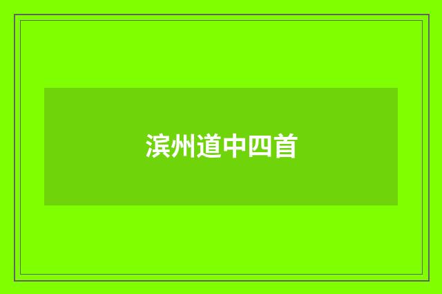 滨州道中四首
