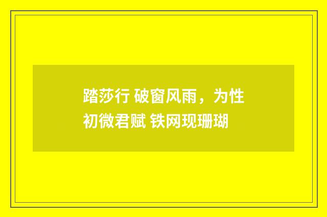 踏莎行 破窗风雨，为性初微君赋 铁网现珊瑚