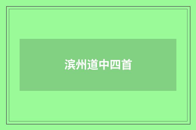 滨州道中四首