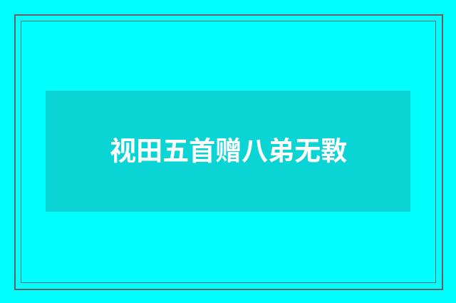 视田五首赠八弟无斁
