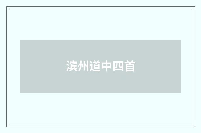 滨州道中四首