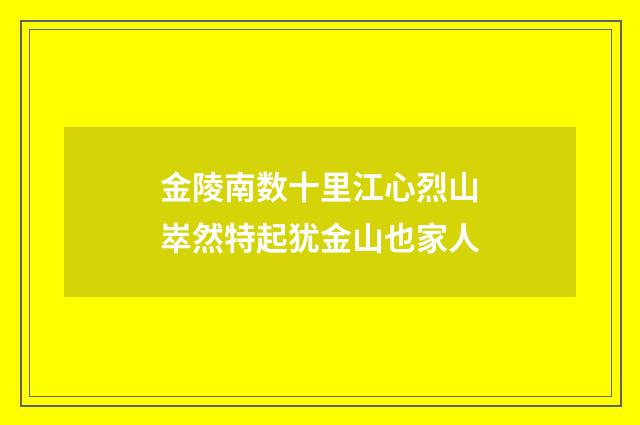 金陵南数十里江心烈山崒然特起犹金山也家人