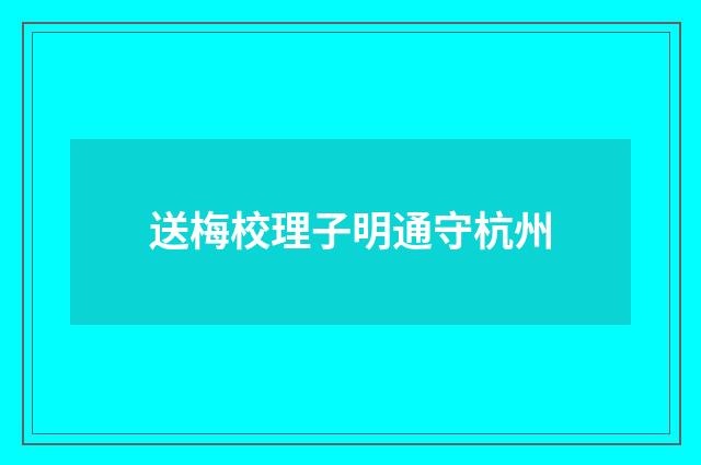 送梅校理子明通守杭州