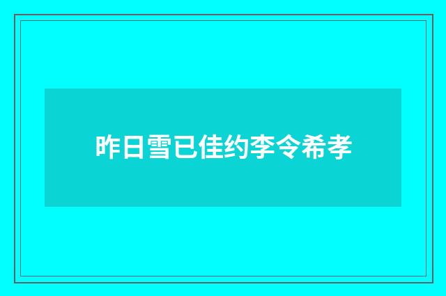 昨日雪已佳约李令希孝