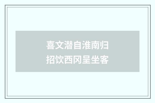 喜文潜自淮南归招饮西冈呈坐客