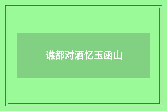 谯都对酒忆玉函山