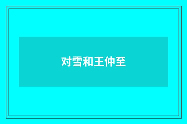 对雪和王仲至