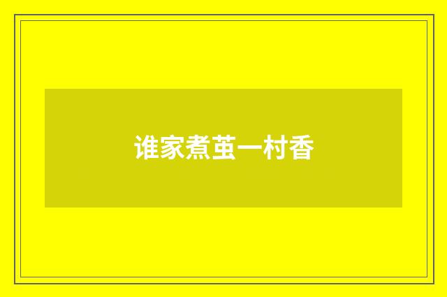 谁家煮茧一村香