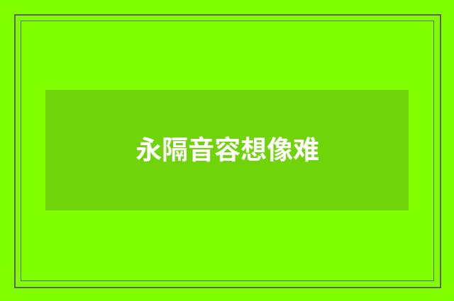 永隔音容想像难