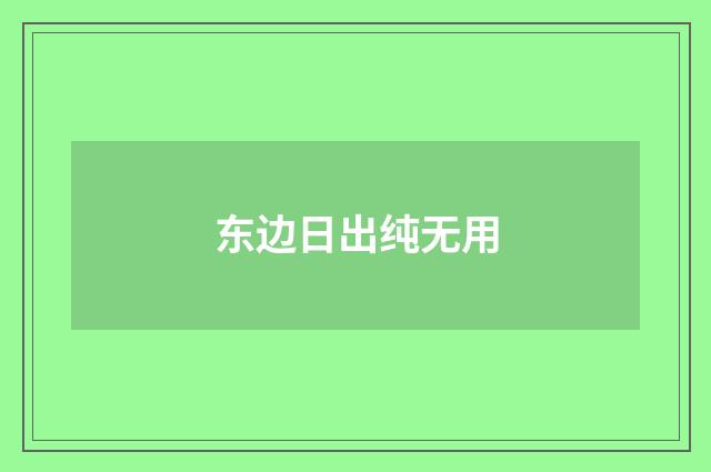 东边日出纯无用