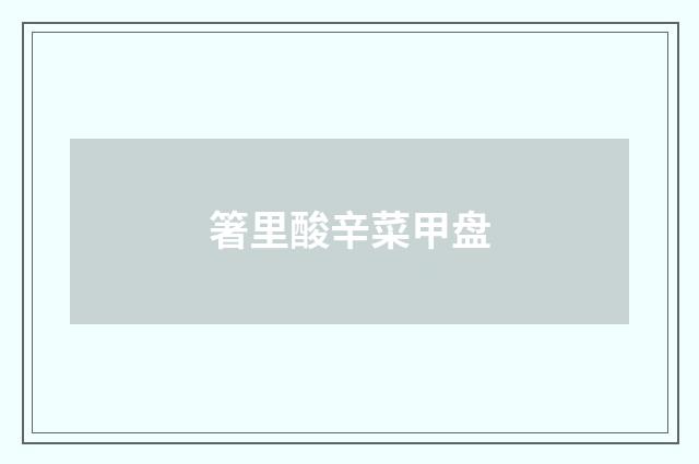 箸里酸辛菜甲盘