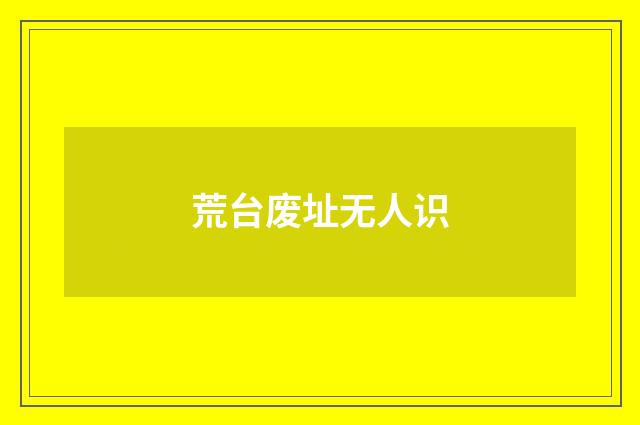 荒台废址无人识