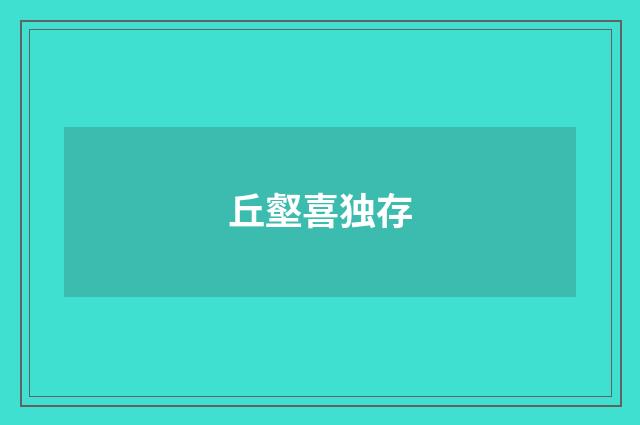 丘壑喜独存